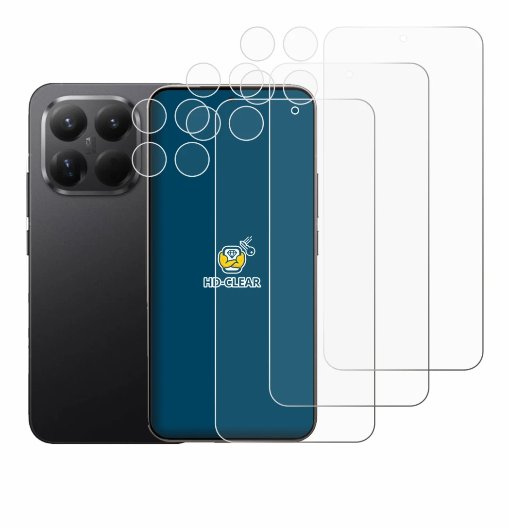 Image of the device Xiaomi 15T Pro (Front+Camera) with a wide variety of screen protectors.