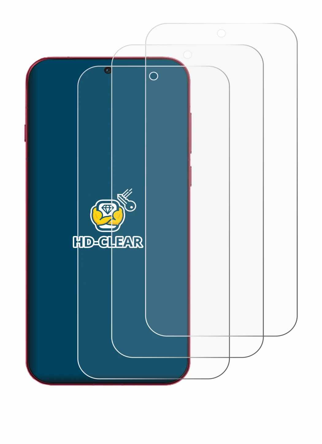 Image of the device Oppo Find X9 with a wide variety of screen protectors.