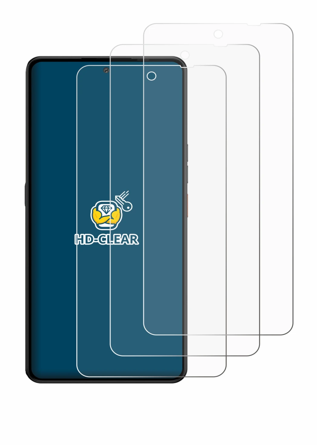 Image of the device Gigaset GS6 Pro with a wide variety of screen protectors.
