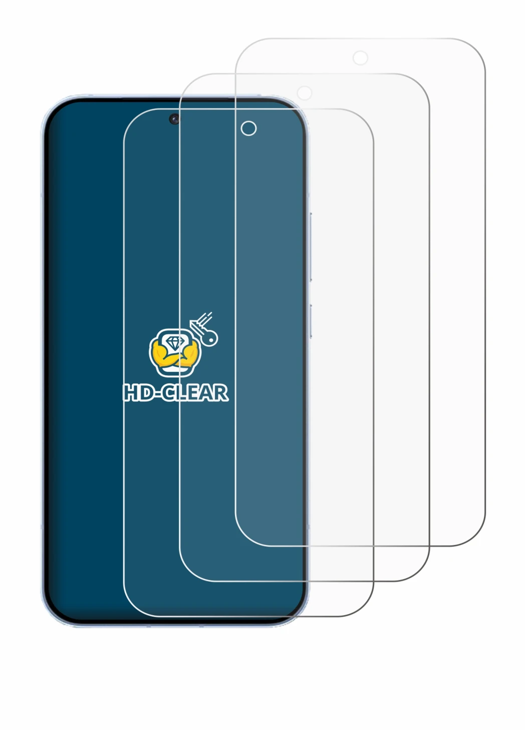 Image of the device Oppo Reno 15 with a wide variety of screen protectors.