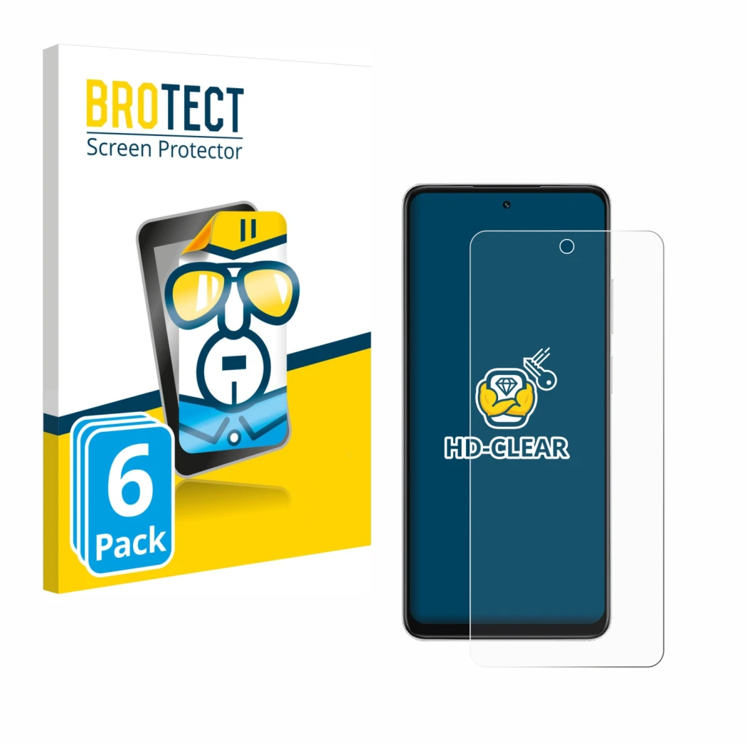 Front side of a product packaging with the brand logo BROTECT. Next to it is the device Oppo A5x shown with the corresponding 