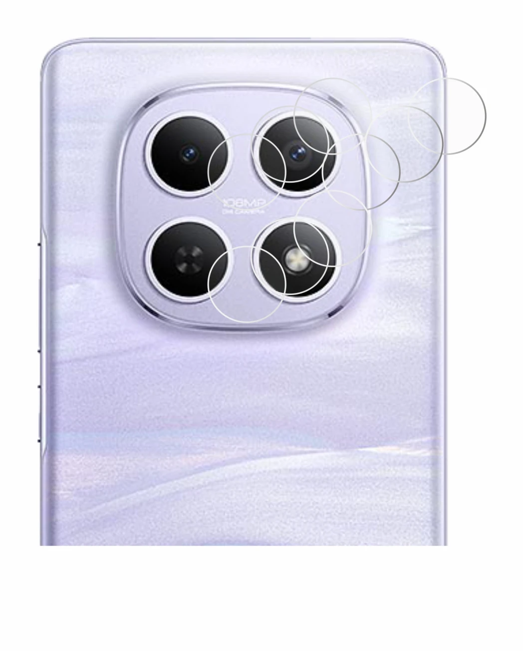 Image of the device Xiaomi Redmi Note 15 (ONLY Camera) with a wide variety of screen protectors.