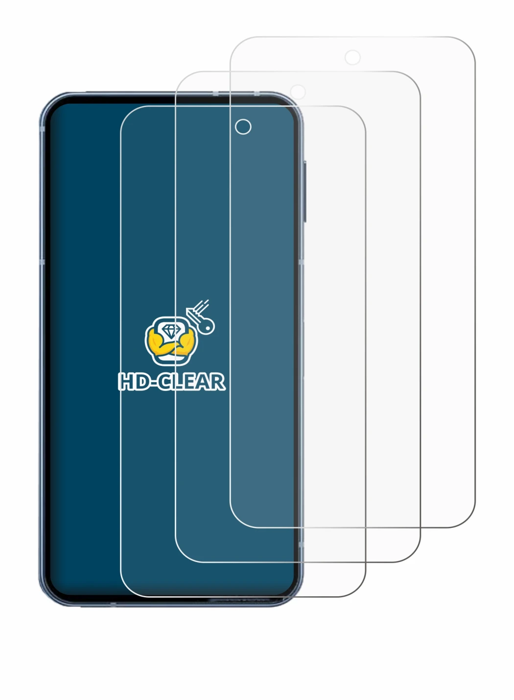 Image of the device Sharp Aquos Sense 10 with a wide variety of screen protectors.