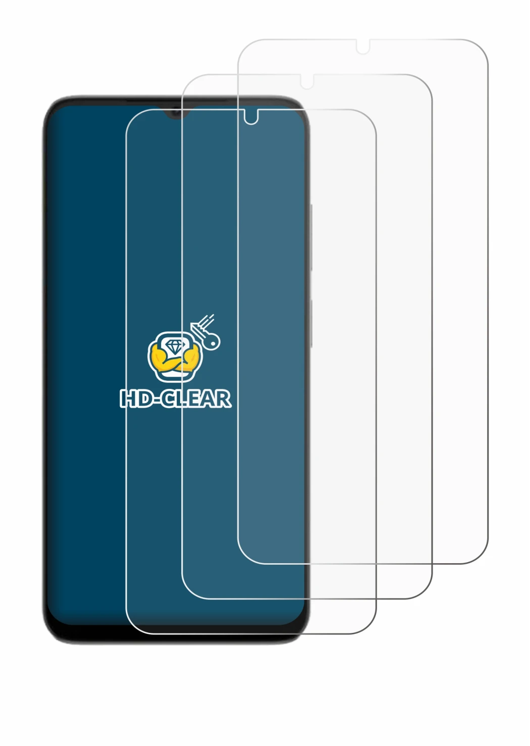 Image of the device Doogee Note 56X with a wide variety of screen protectors.
