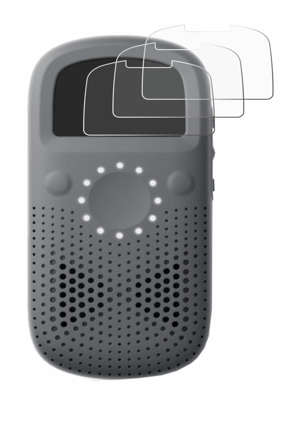 Image of the device Relay X with a wide variety of screen protectors.