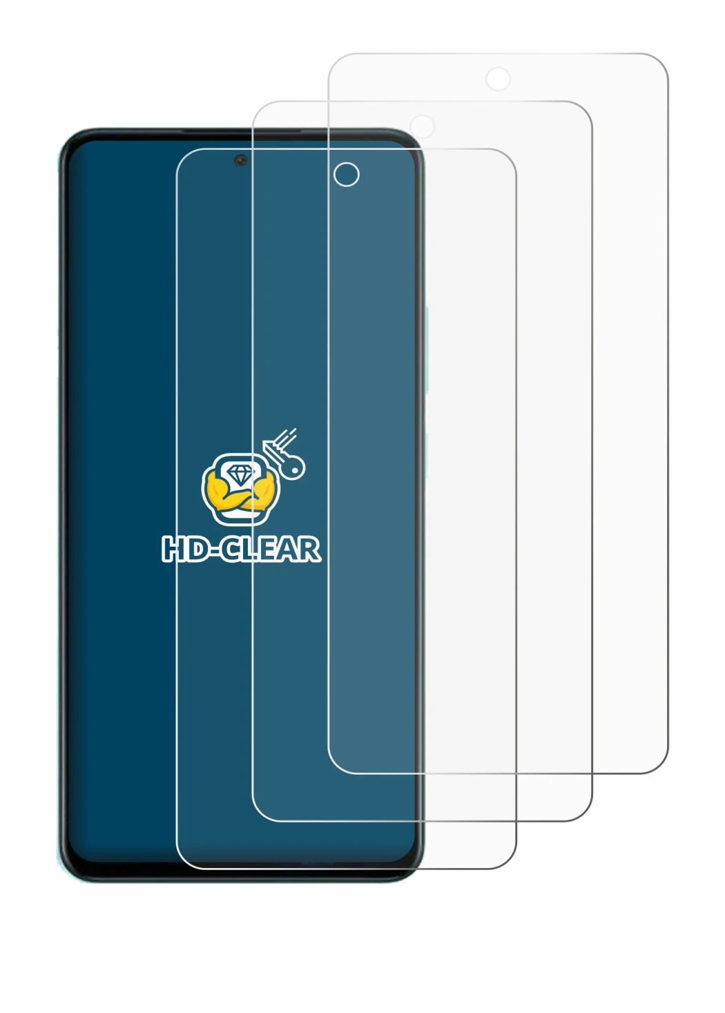 Image of the device Oppo A5 4G with a wide variety of screen protectors.