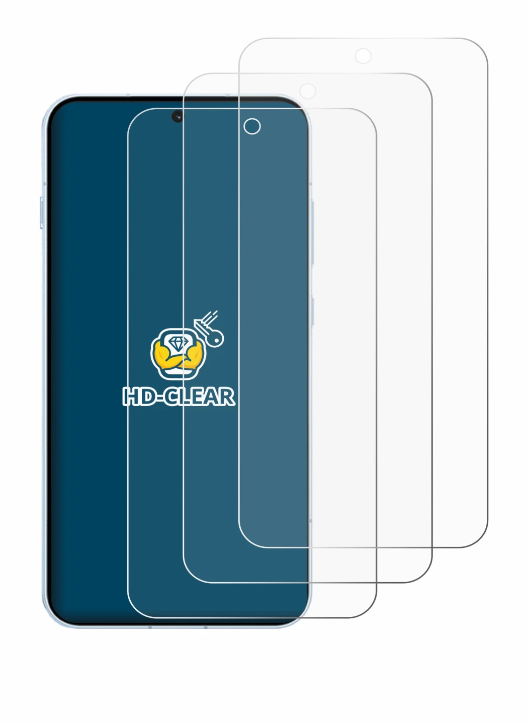 Image of the device Oppo Find X8s with a wide variety of screen protectors.