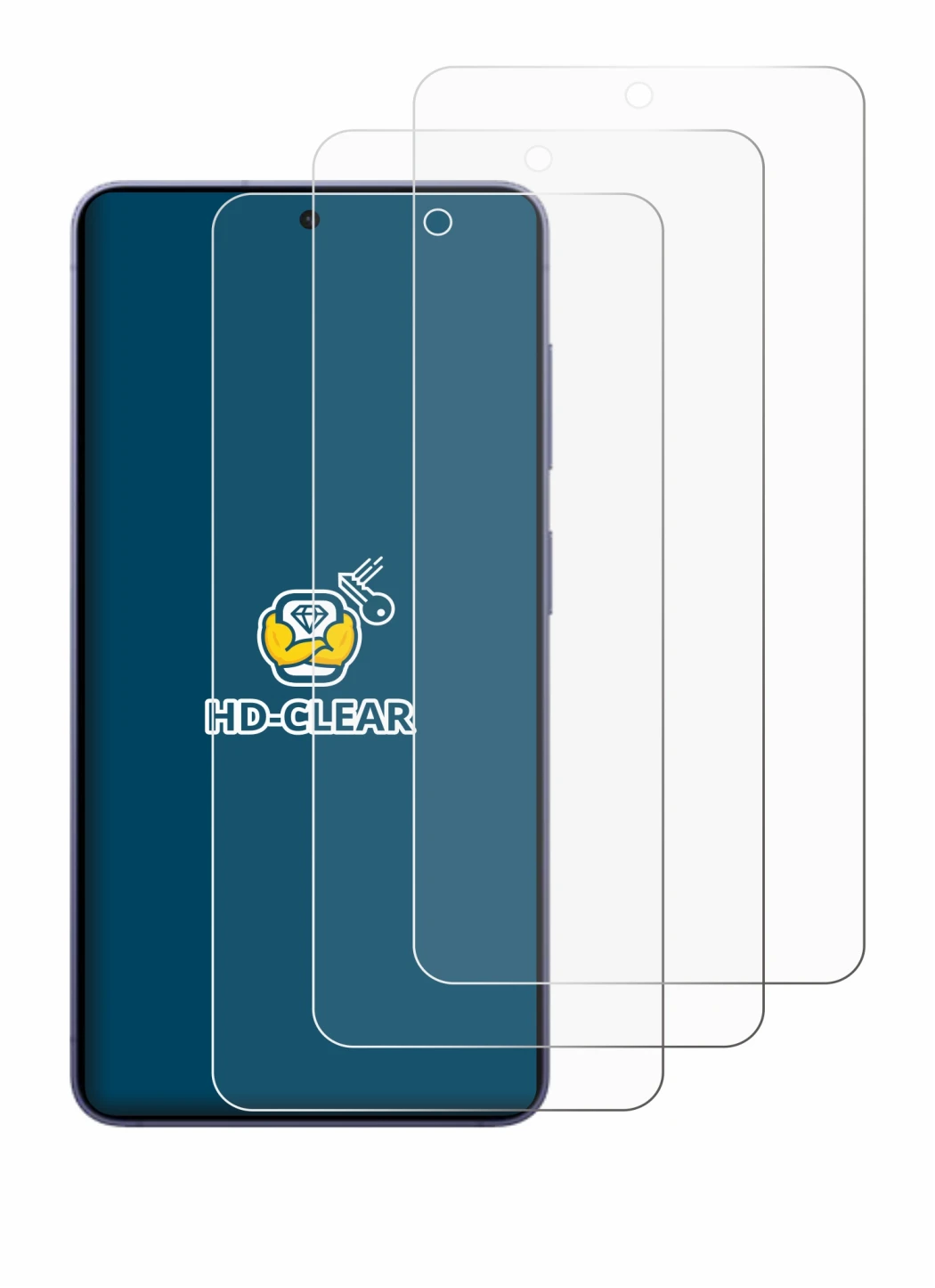 Image of the device Samsung Galaxy S26 with a wide variety of screen protectors.