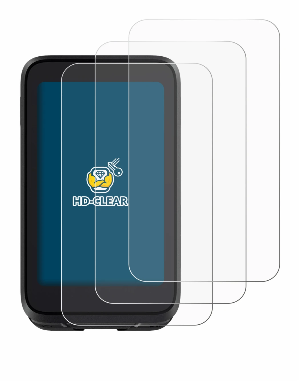 Image of the device igpsport BiNavi Air with a wide variety of screen protectors.