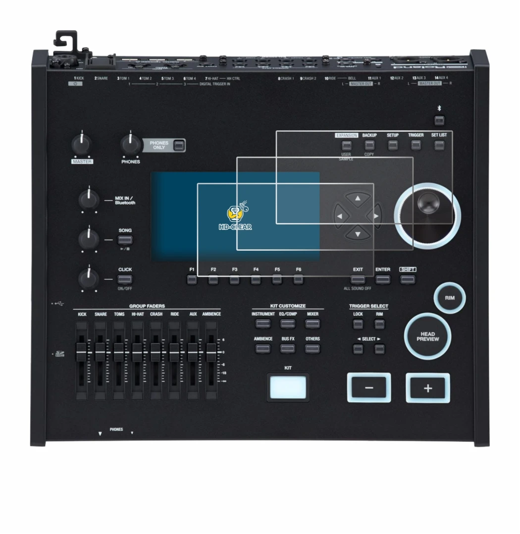 Image of the device Roland V71 with a wide variety of screen protectors.