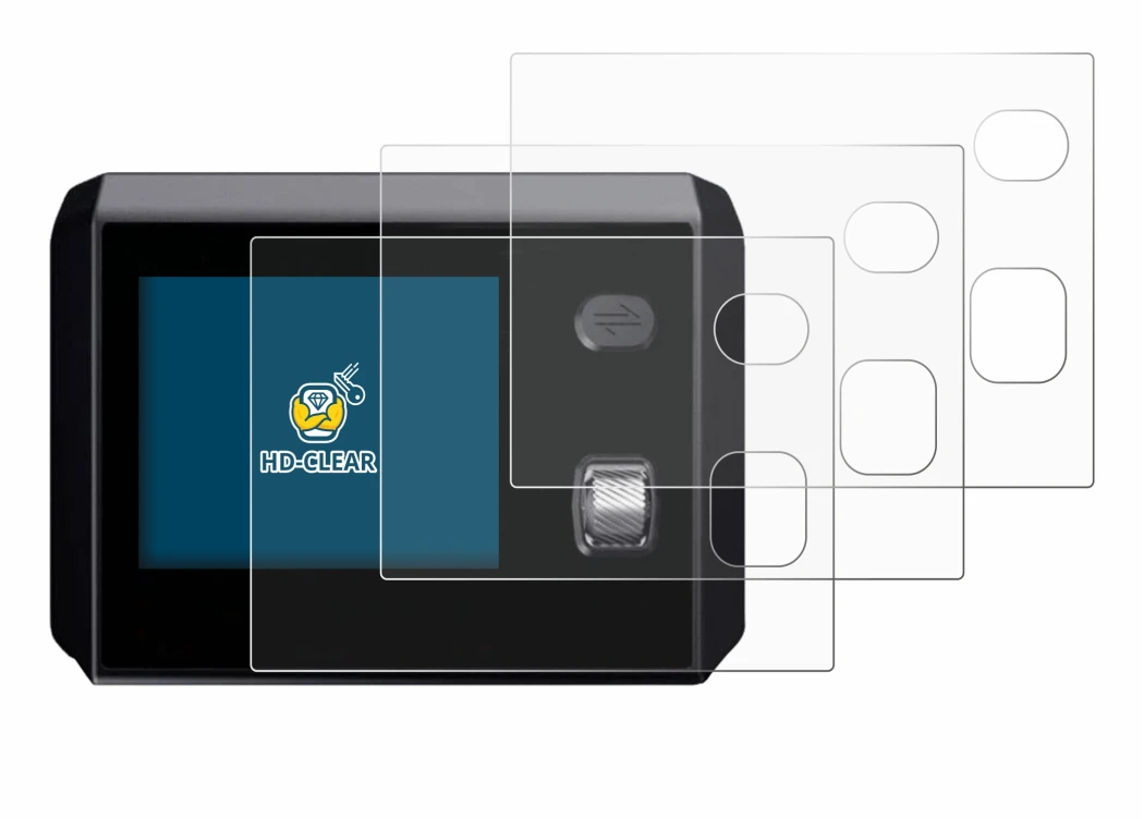 Image of the device SkyRC MC5000 with a wide variety of screen protectors.