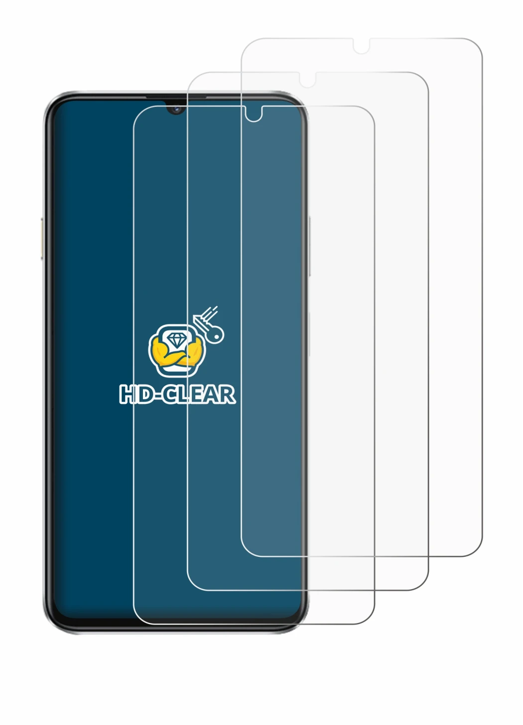 Image of the device Huawei Nova Y63 with a wide variety of screen protectors.