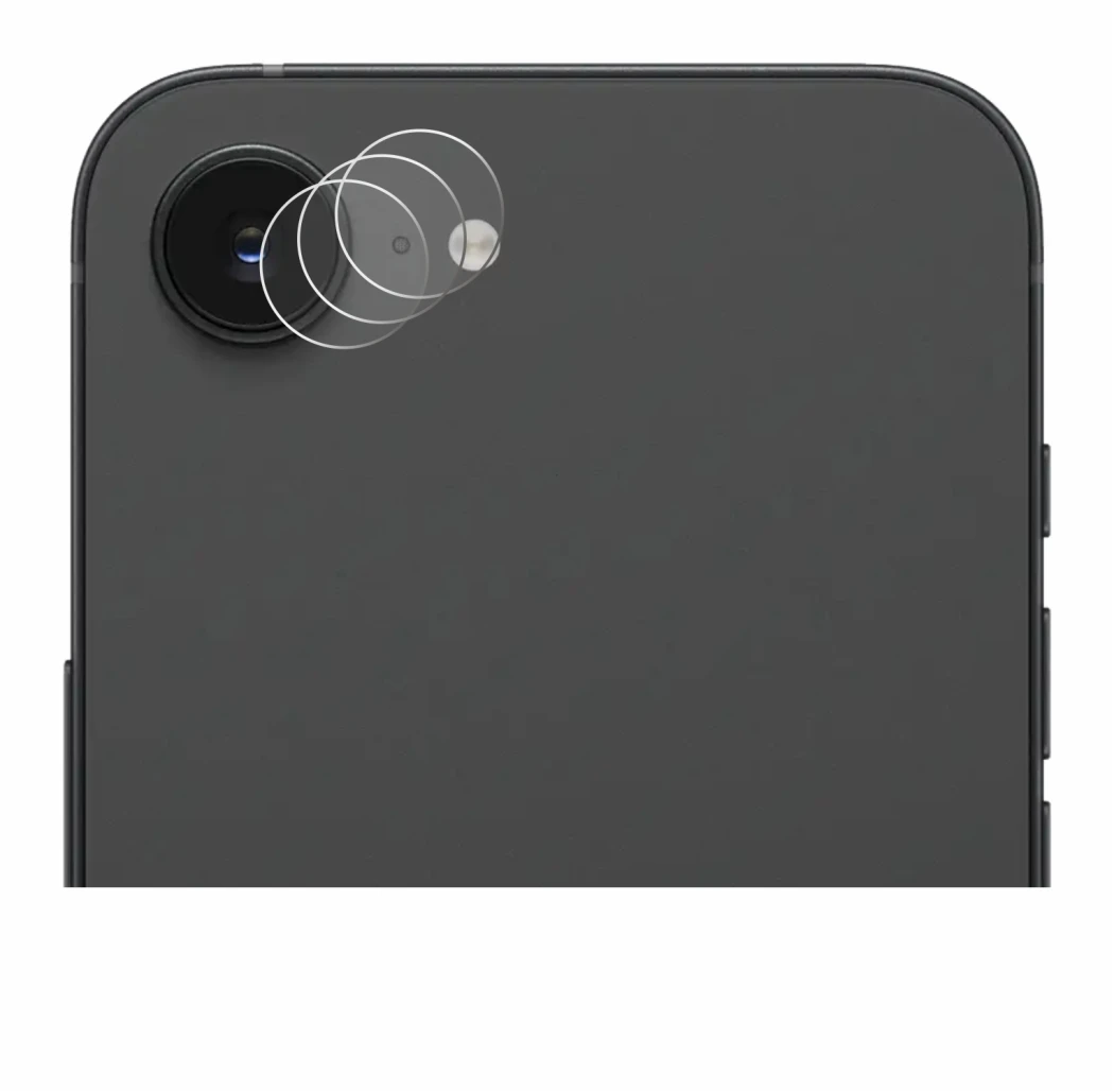 Image of the device Apple iPhone 17e (ONLY Camera Lens) with a wide variety of screen protectors.