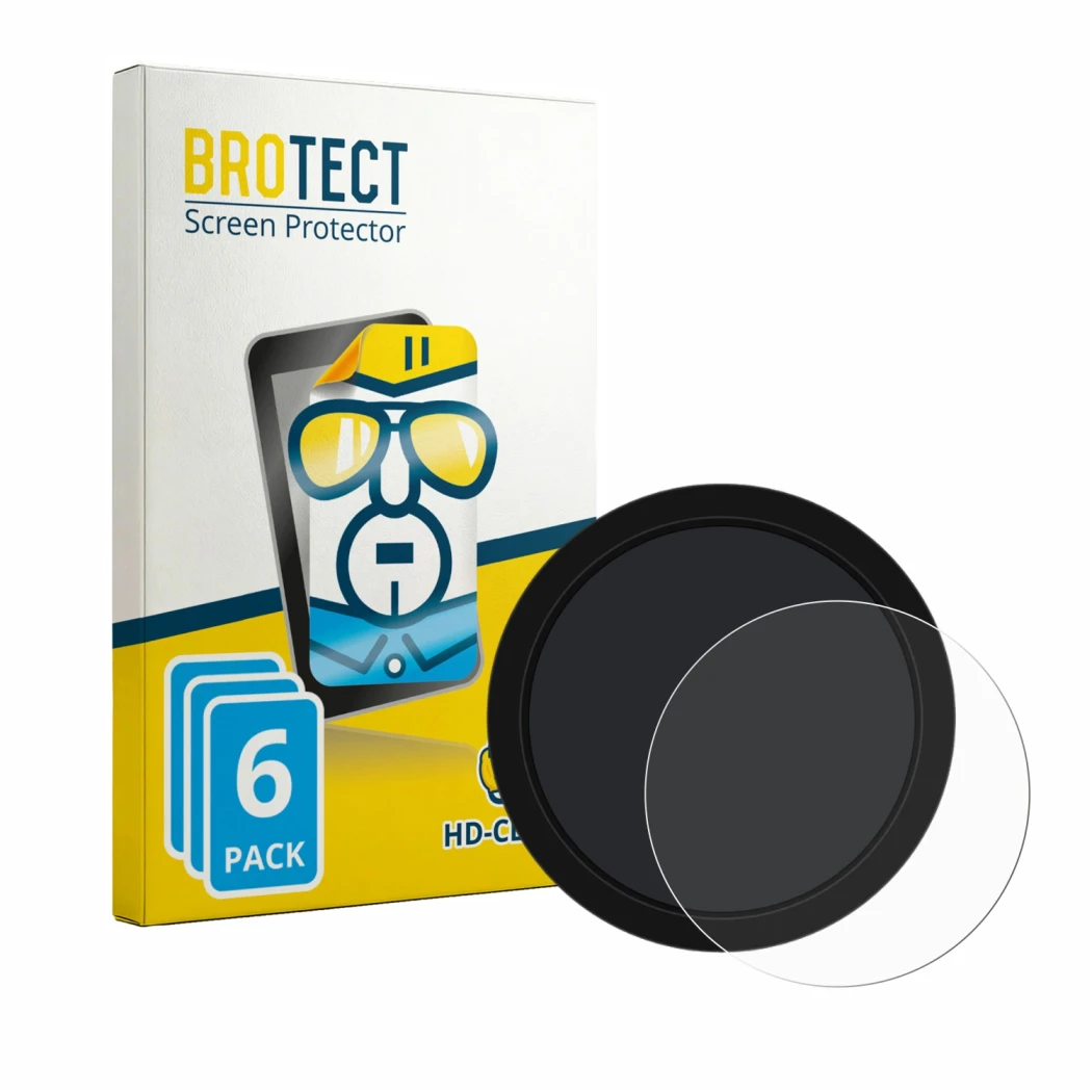 Front side of a product packaging with the brand logo BROTECT. Next to it is the device Shearwater NERD 2 dive computer shown