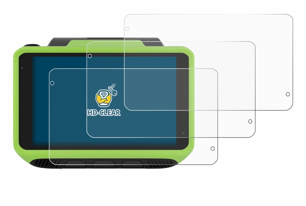 Image of the device Zebra WT6400 with a wide variety of screen protectors.