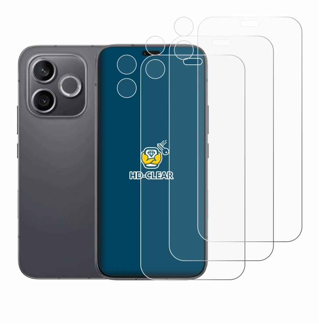 Image of the device Honor 600 Lite (Front+Camera) with a wide variety of screen protectors.