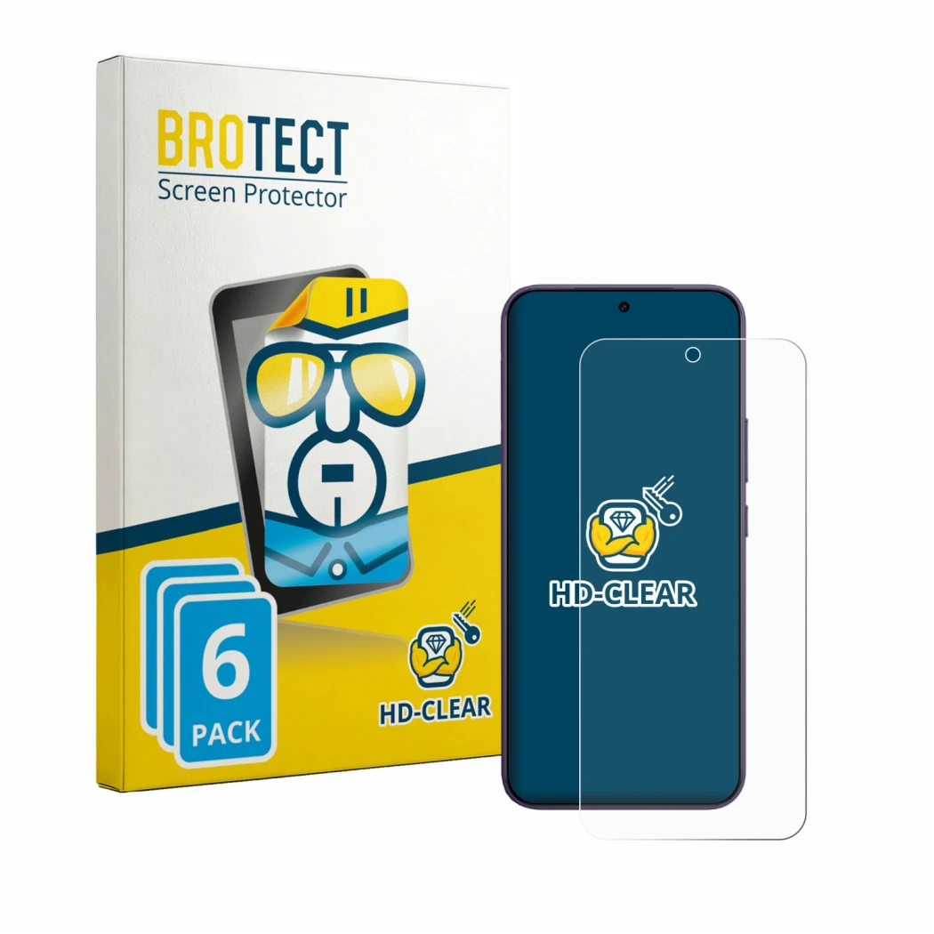 Front side of a product packaging with the brand logo BROTECT. Next to it is the device Vivo Y600 Pro shown with the correspon