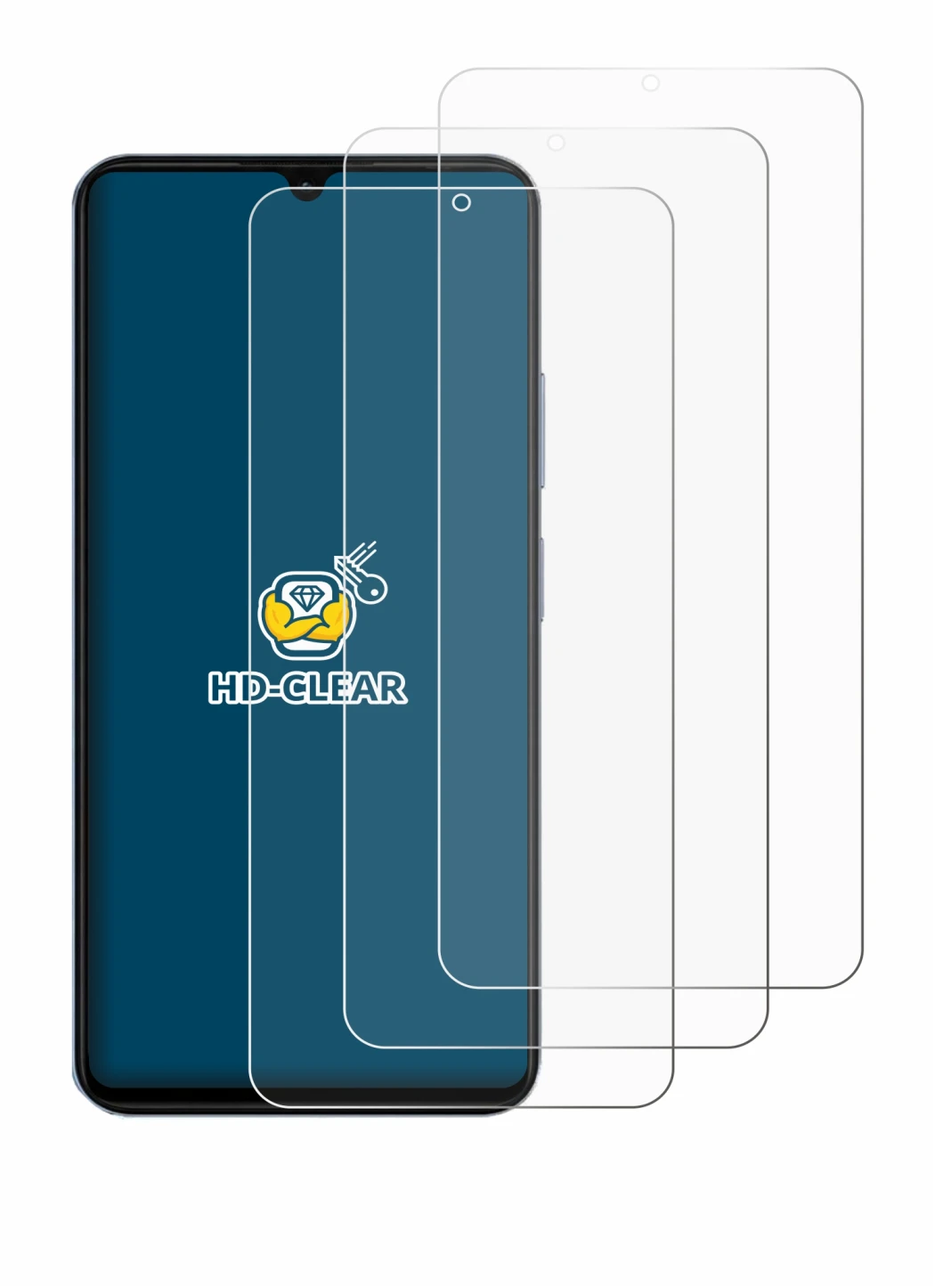 Image of the device Blackview Wave 10C with a wide variety of screen protectors.