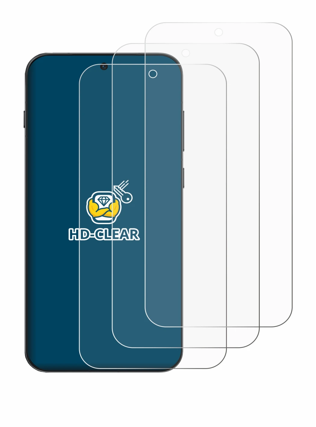 Image of the device Oppo Find X9s with a wide variety of screen protectors.