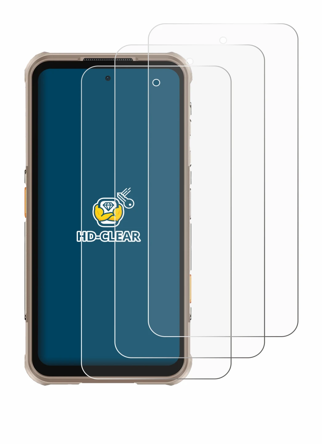 Image of the device Ulefone RugOne Xever 8 with a wide variety of screen protectors.