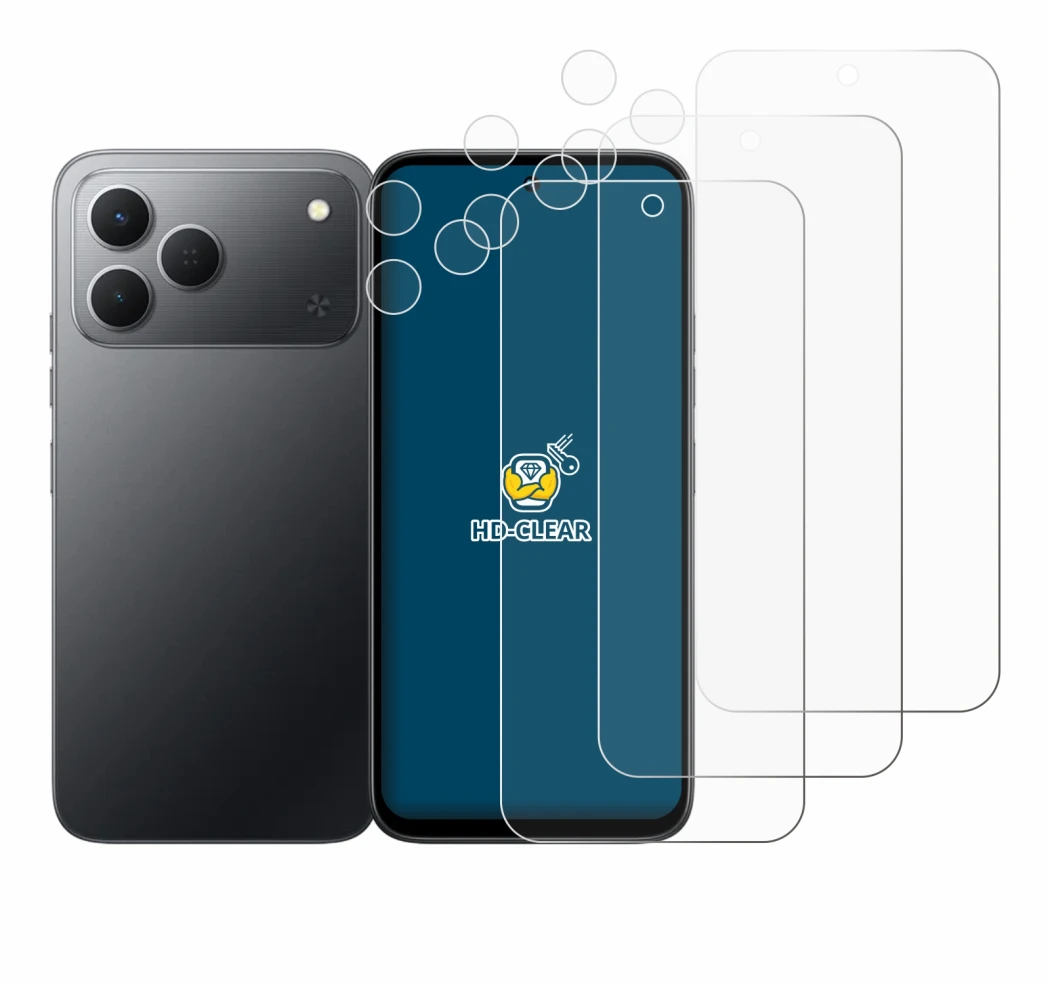 Image of the device Tecno Spark 50 4G (Front+Camera) with a wide variety of screen protectors.