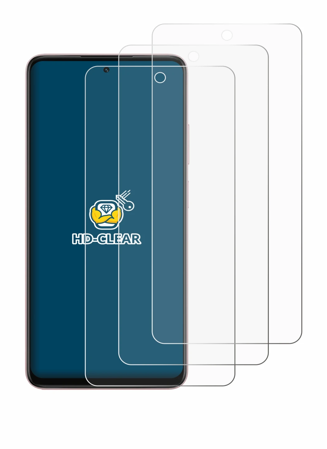 Image of the device Oppo A5i Pro with a wide variety of screen protectors.