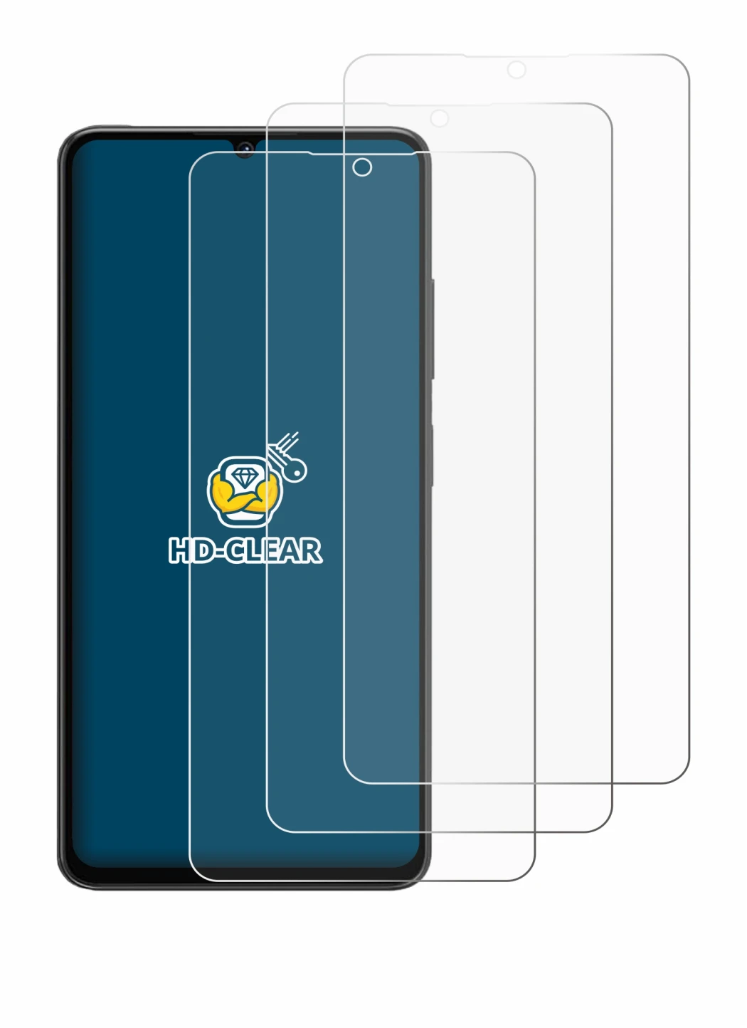 Image of the device Lava Shark 2 with a wide variety of screen protectors.