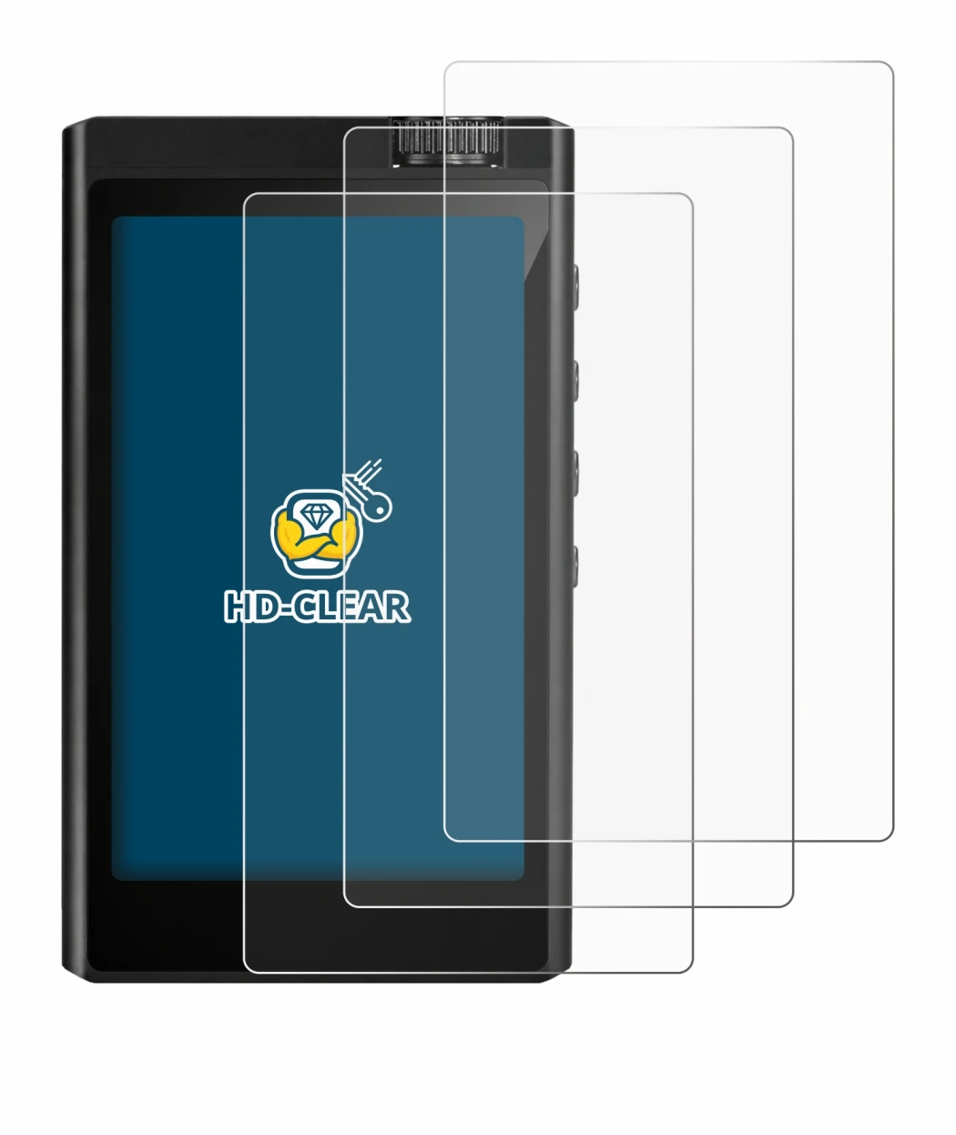 Image of the device Surfans F35 with a wide variety of screen protectors.