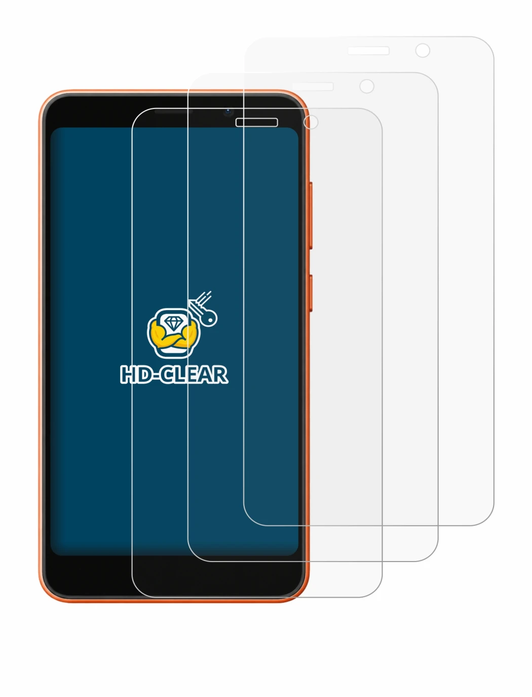 Image of the device Ulefone Note 22 with a wide variety of screen protectors.