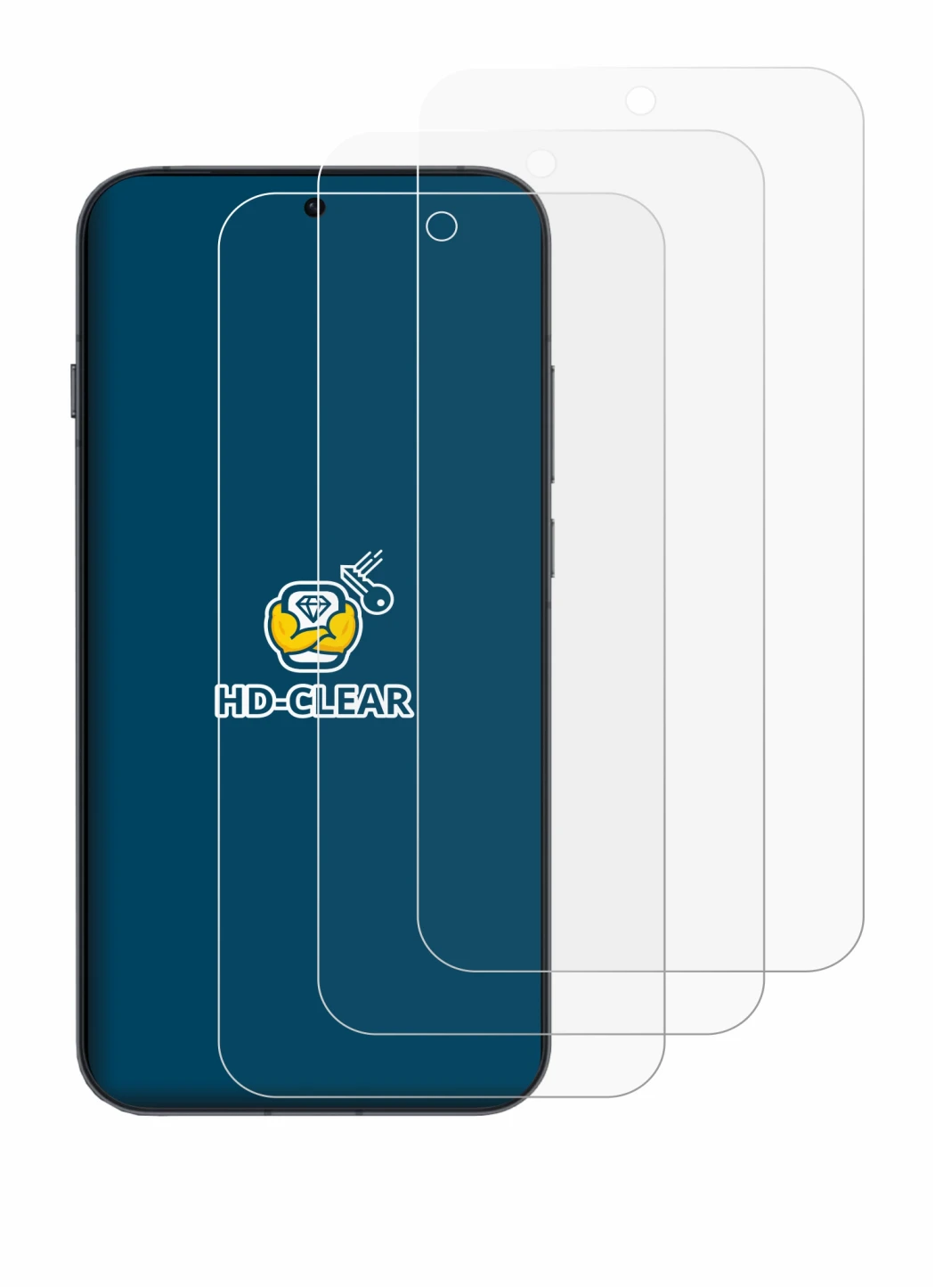Image of the device Oppo Reno 16 Pro with a wide variety of screen protectors.