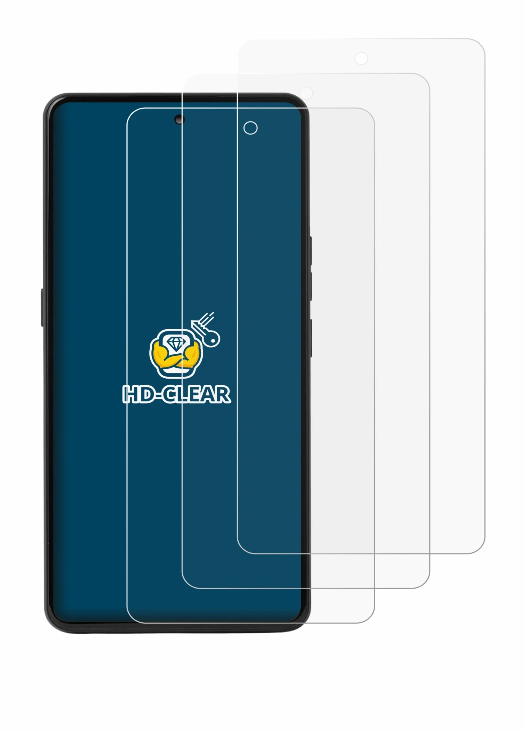Image of the device Punkt MC03 with a wide variety of screen protectors.