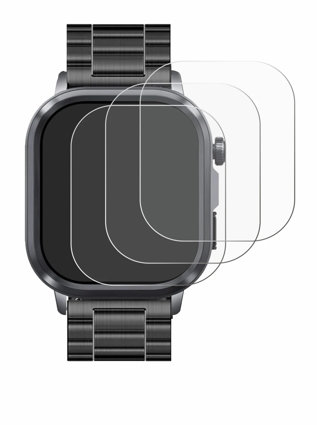 Image of the device Knauermann Pro 4 2026 (rectangular) with a wide variety of screen protectors.