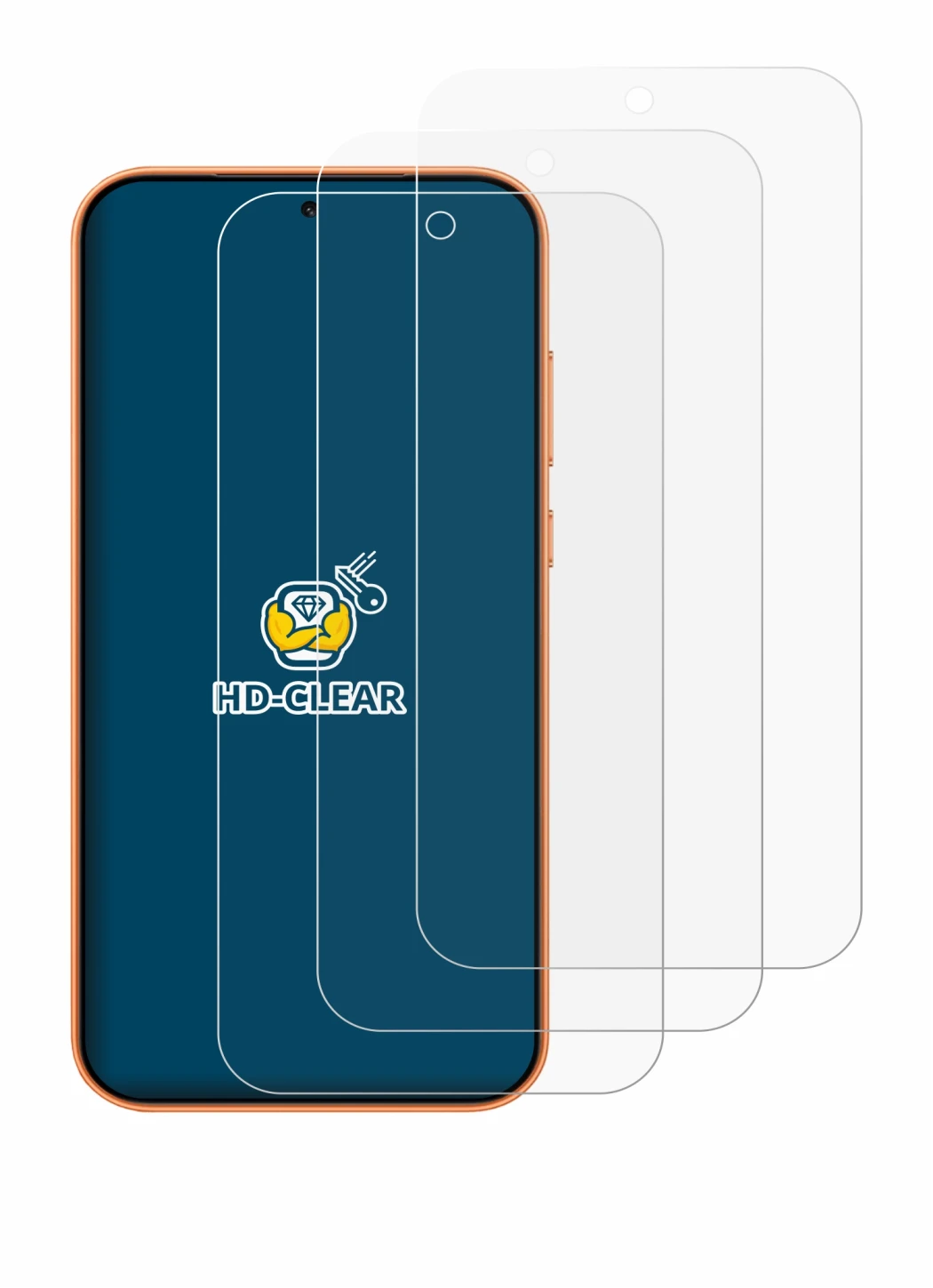 Image of the device Oppo A7 Pro Max with a wide variety of screen protectors.