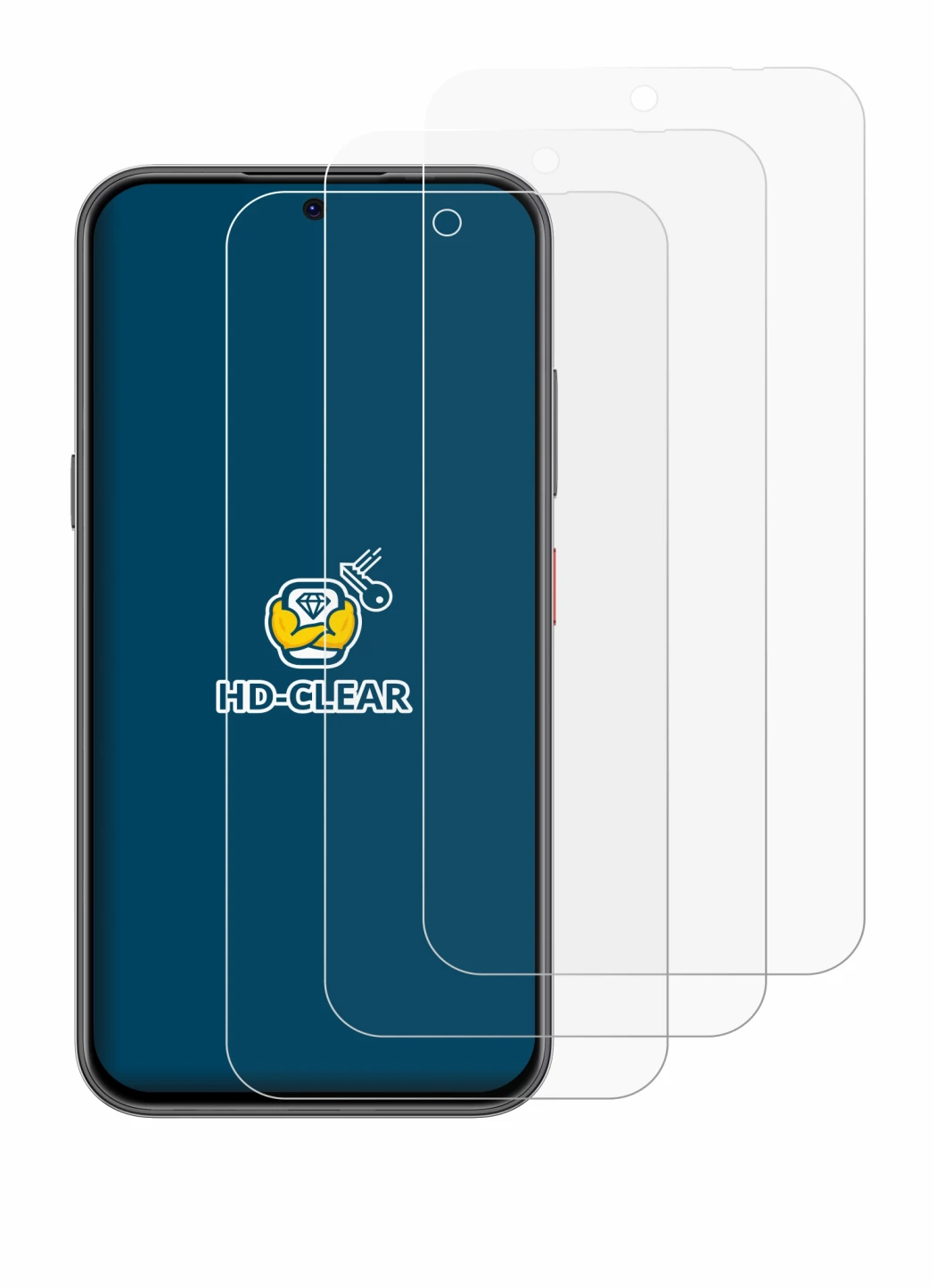 Image of the device ZTE Blade V80 Pro with a wide variety of screen protectors.