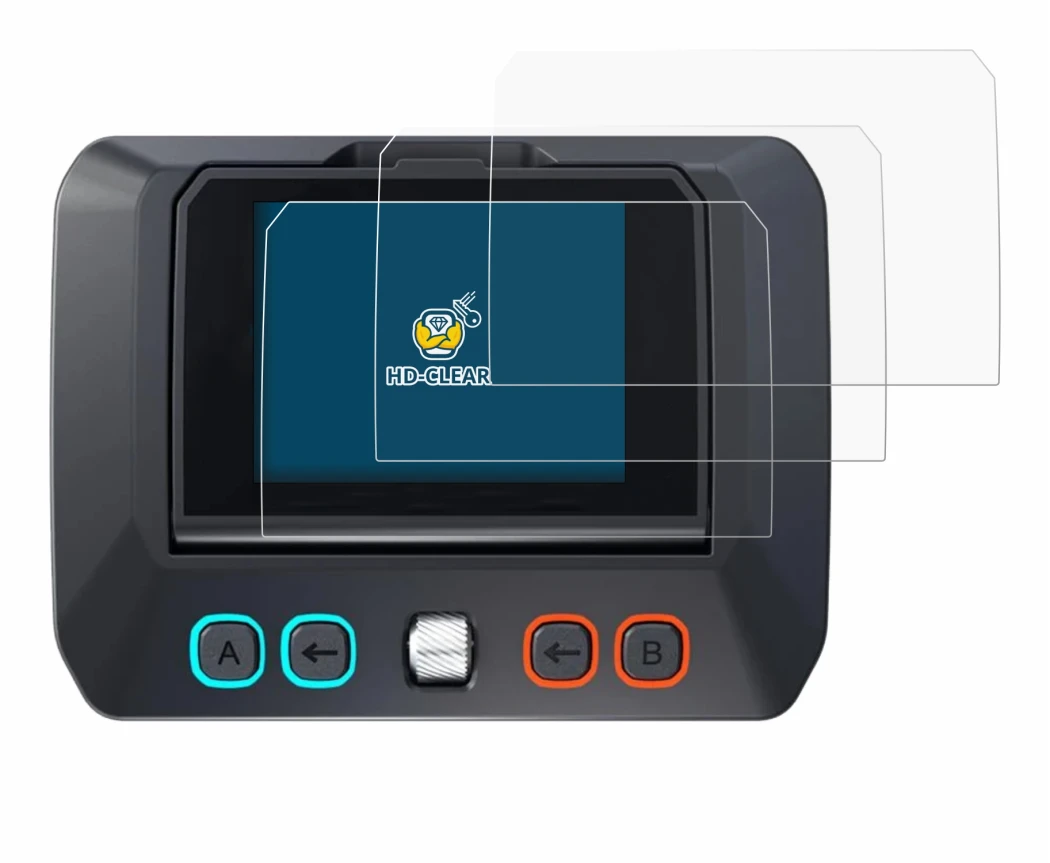 Image of the device SkyRc D8neo with a wide variety of screen protectors.