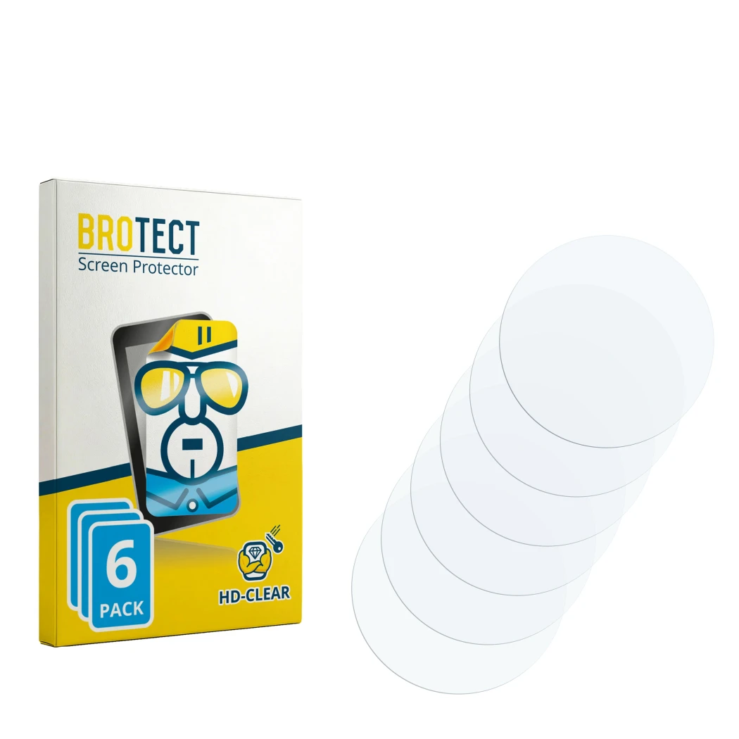 Front side of a product packaging with the brand logo BROTECT. Next to it is the corresponding screen protector.