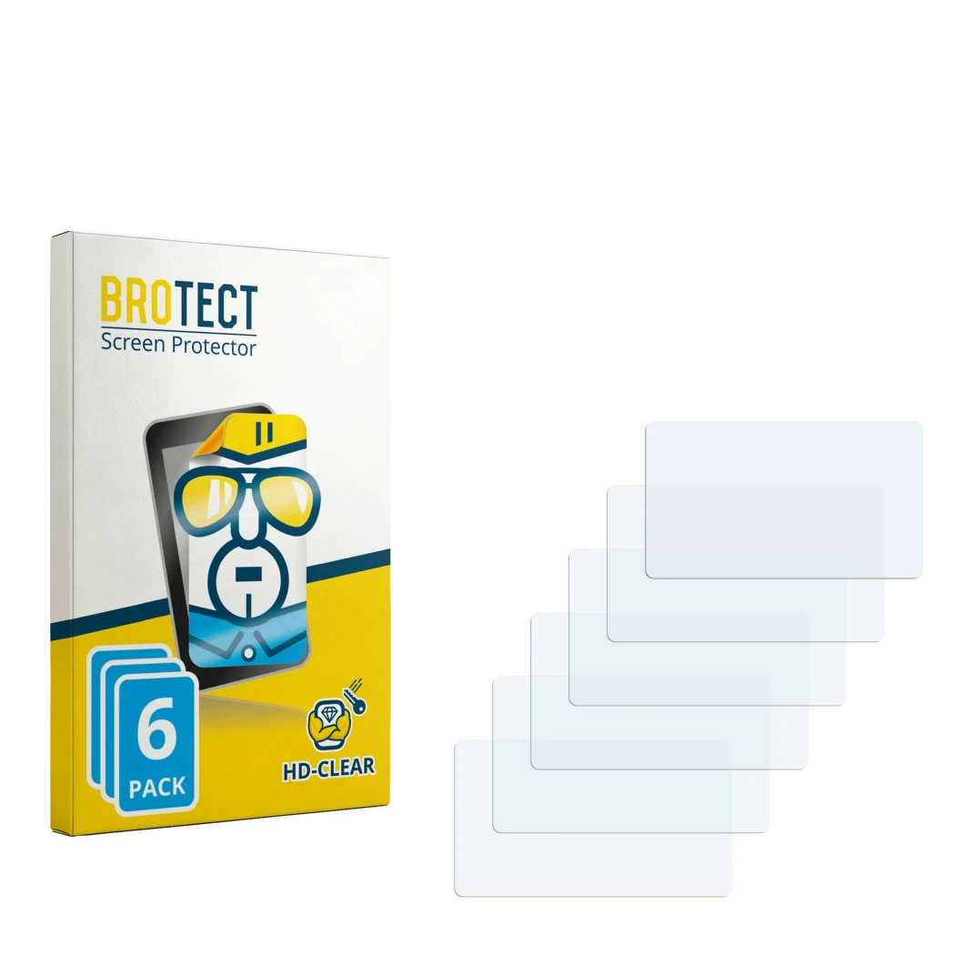 Front side of a product packaging with the brand logo BROTECT. Next to it is the corresponding screen protector.