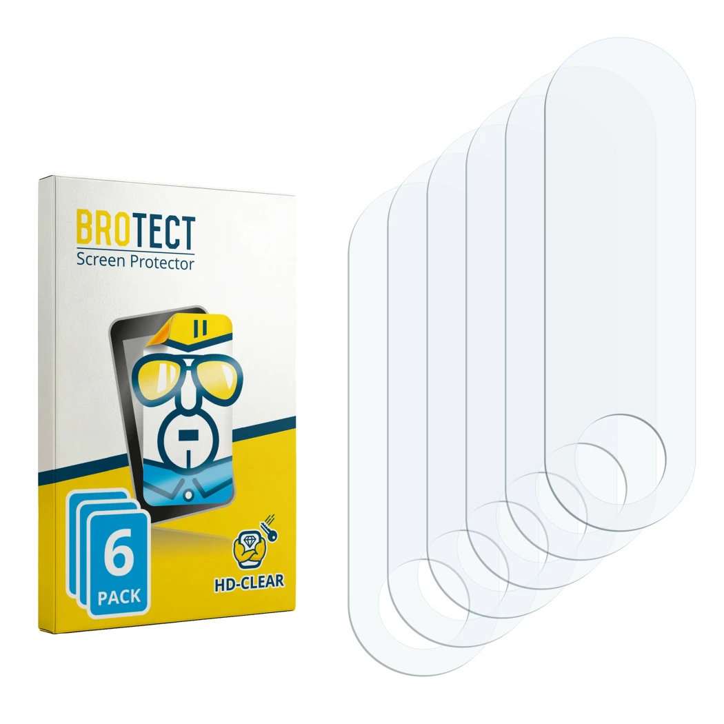 Front side of a product packaging with the brand logo BROTECT. Next to it is the corresponding screen protector.