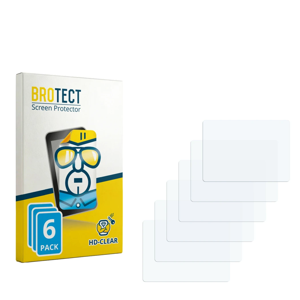 Front side of a product packaging with the brand logo BROTECT. Next to it is the corresponding screen protector.