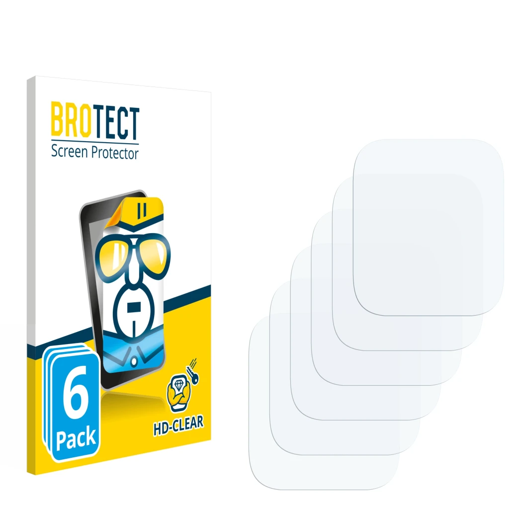 Front side of a product packaging with the brand logo BROTECT. Next to it is the corresponding screen protector.