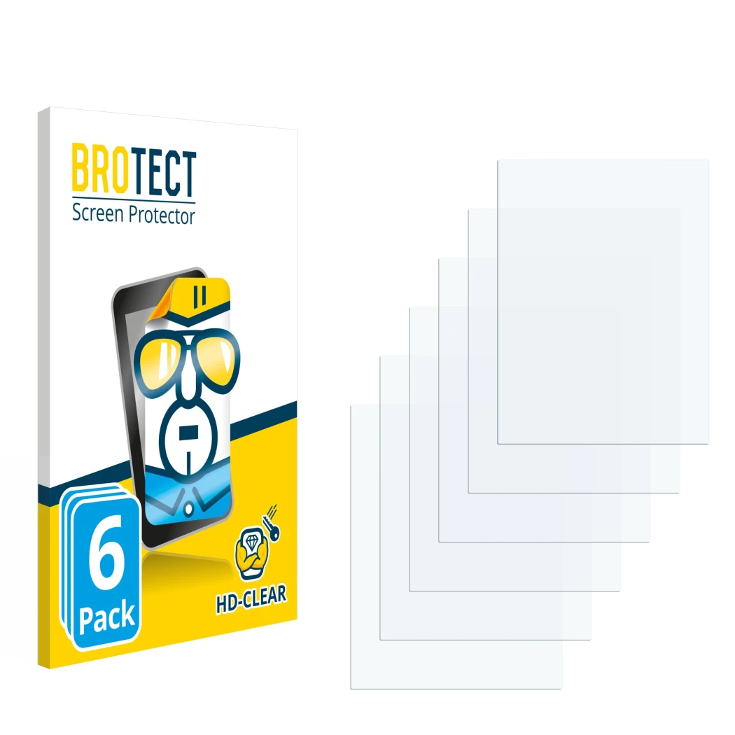 Front side of a product packaging with the brand logo BROTECT. Next to it is the corresponding screen protector.