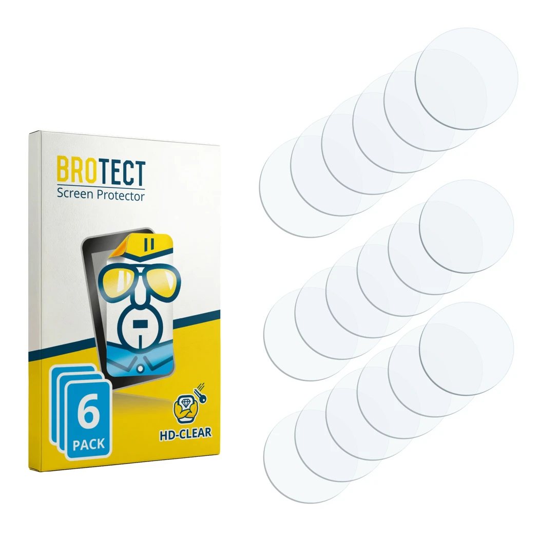 Front side of a product packaging with the brand logo BROTECT. Next to it is the corresponding screen protector.