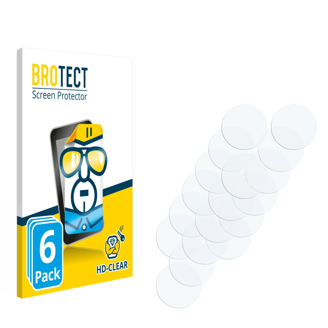 Front side of a product packaging with the brand logo BROTECT. Next to it is the corresponding screen protector.