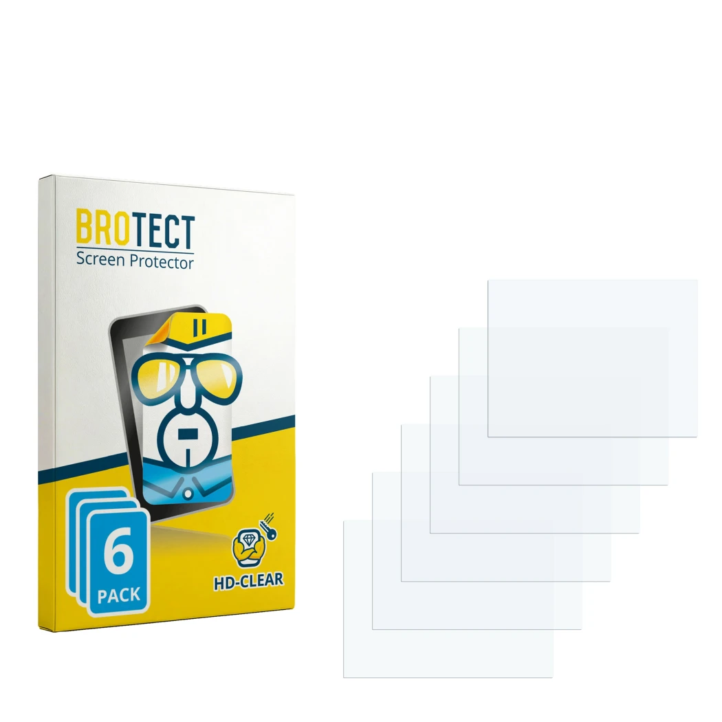 Front side of a product packaging with the brand logo BROTECT. Next to it is the corresponding screen protector.