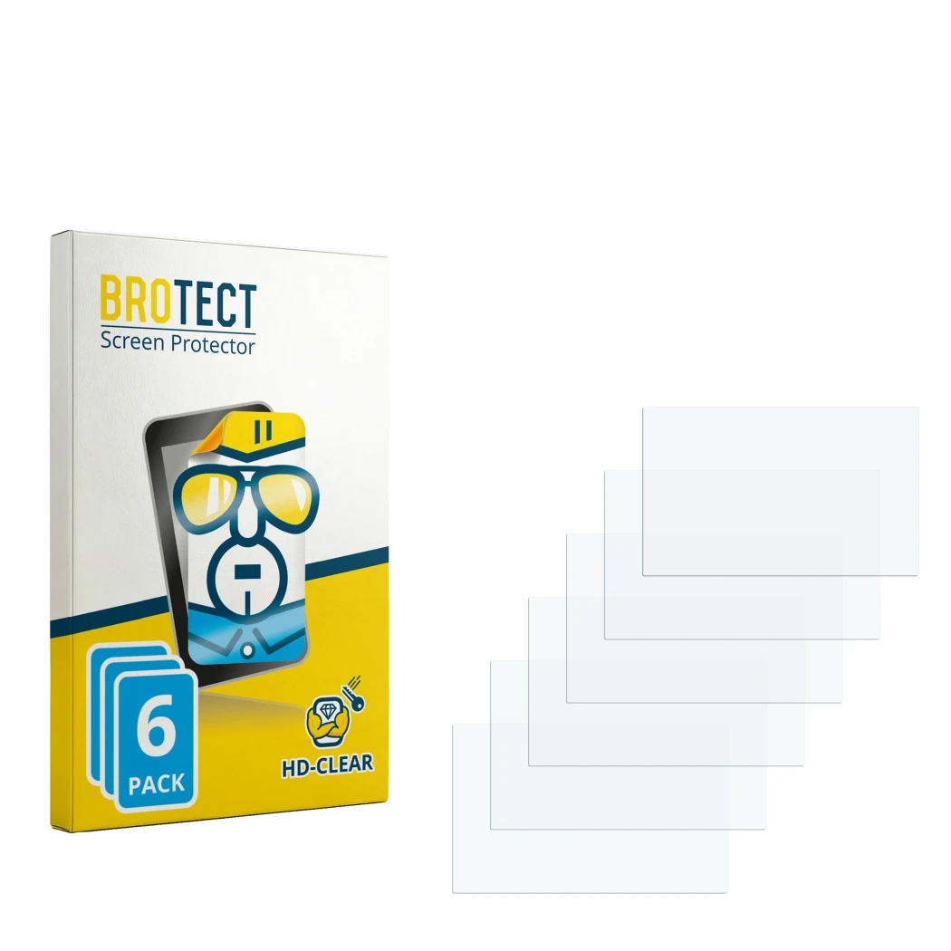 Front side of a product packaging with the brand logo BROTECT. Next to it is the corresponding screen protector.