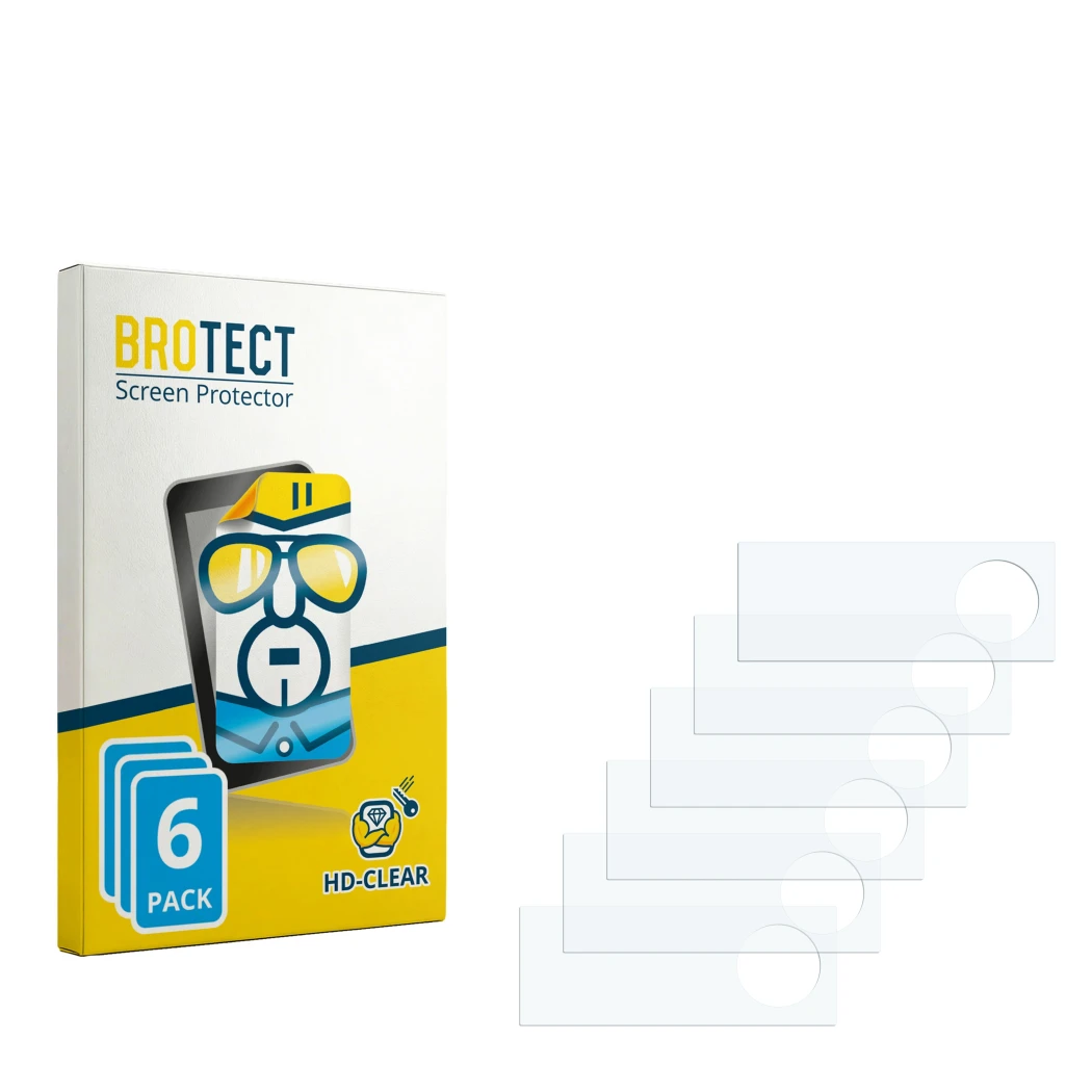 Front side of a product packaging with the brand logo BROTECT. Next to it is the corresponding screen protector.