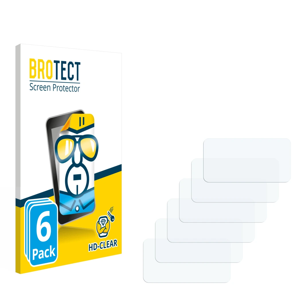 Front side of a product packaging with the brand logo BROTECT. Next to it is the corresponding screen protector.