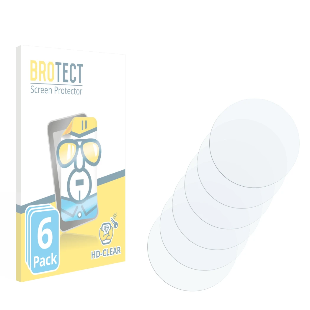 Front side of a product packaging with the brand logo BROTECT. Next to it is the corresponding screen protector.