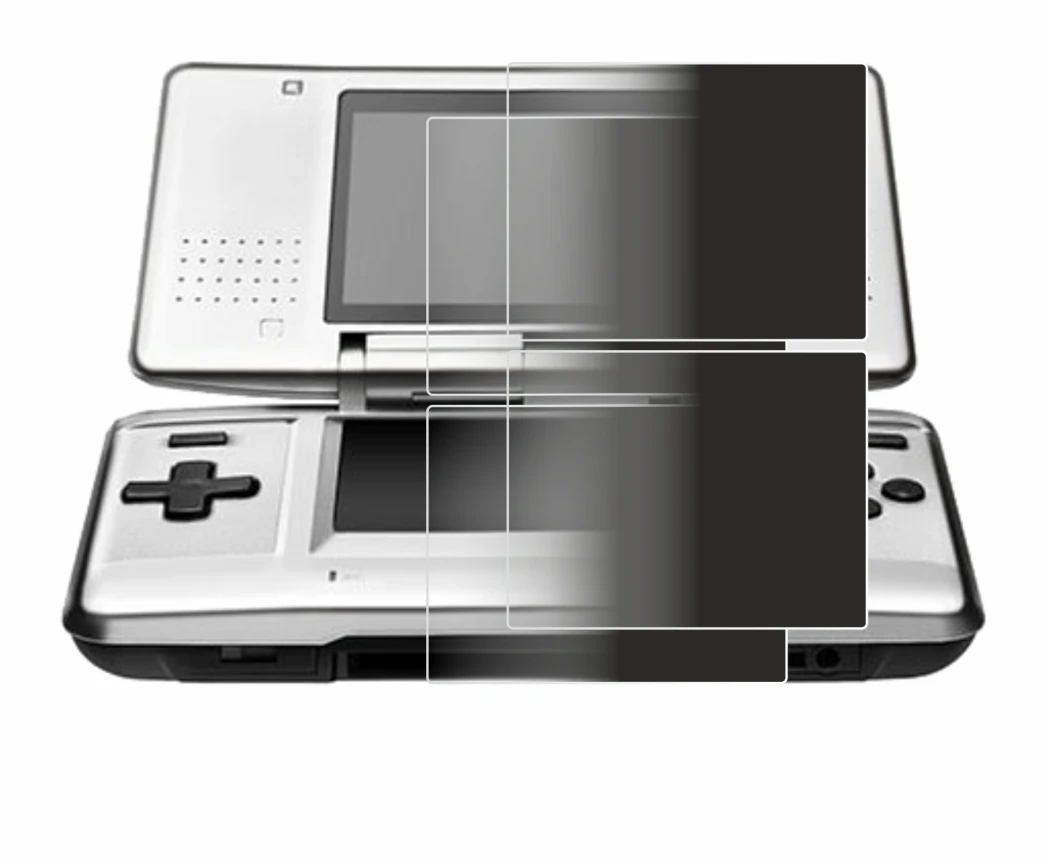 Image of the device Nintendo DS with a wide variety of screen protectors.