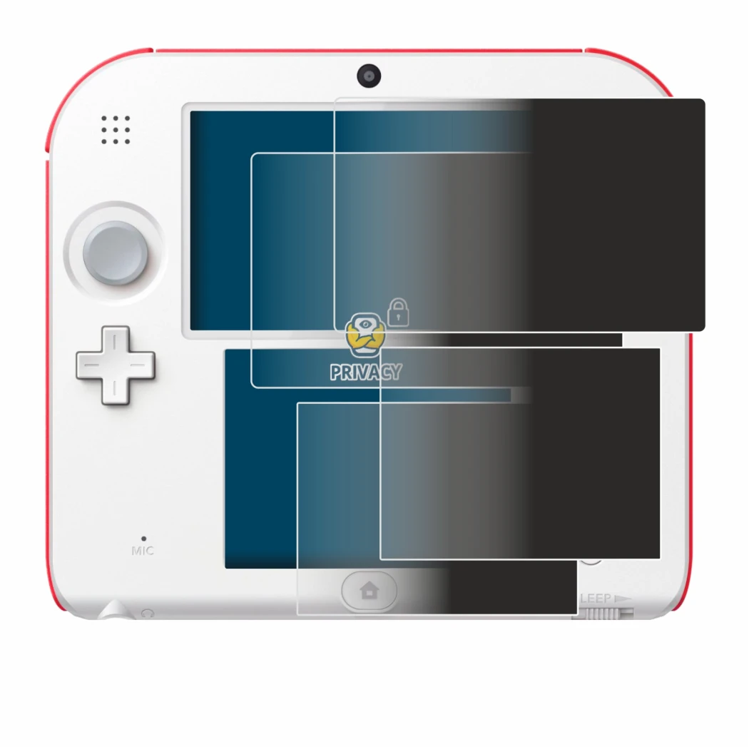 Image of the device Nintendo 2DS with a wide variety of screen protectors.